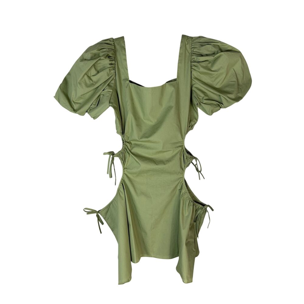 Misa Los Angeles Mini Dress Cut Out Puff Sleeve Cottagecore Boho Summer Party XS